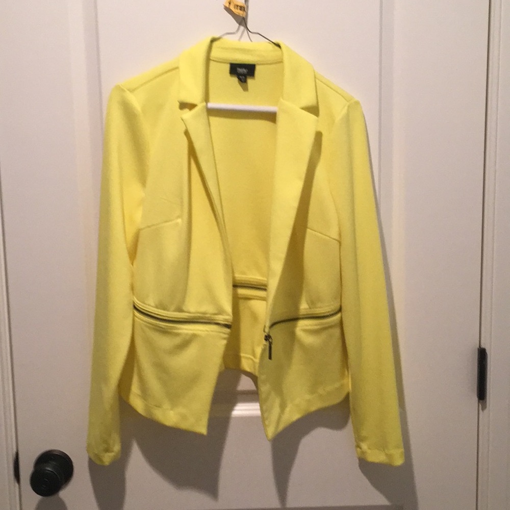 Neon yellow lightweight jacket/blazer